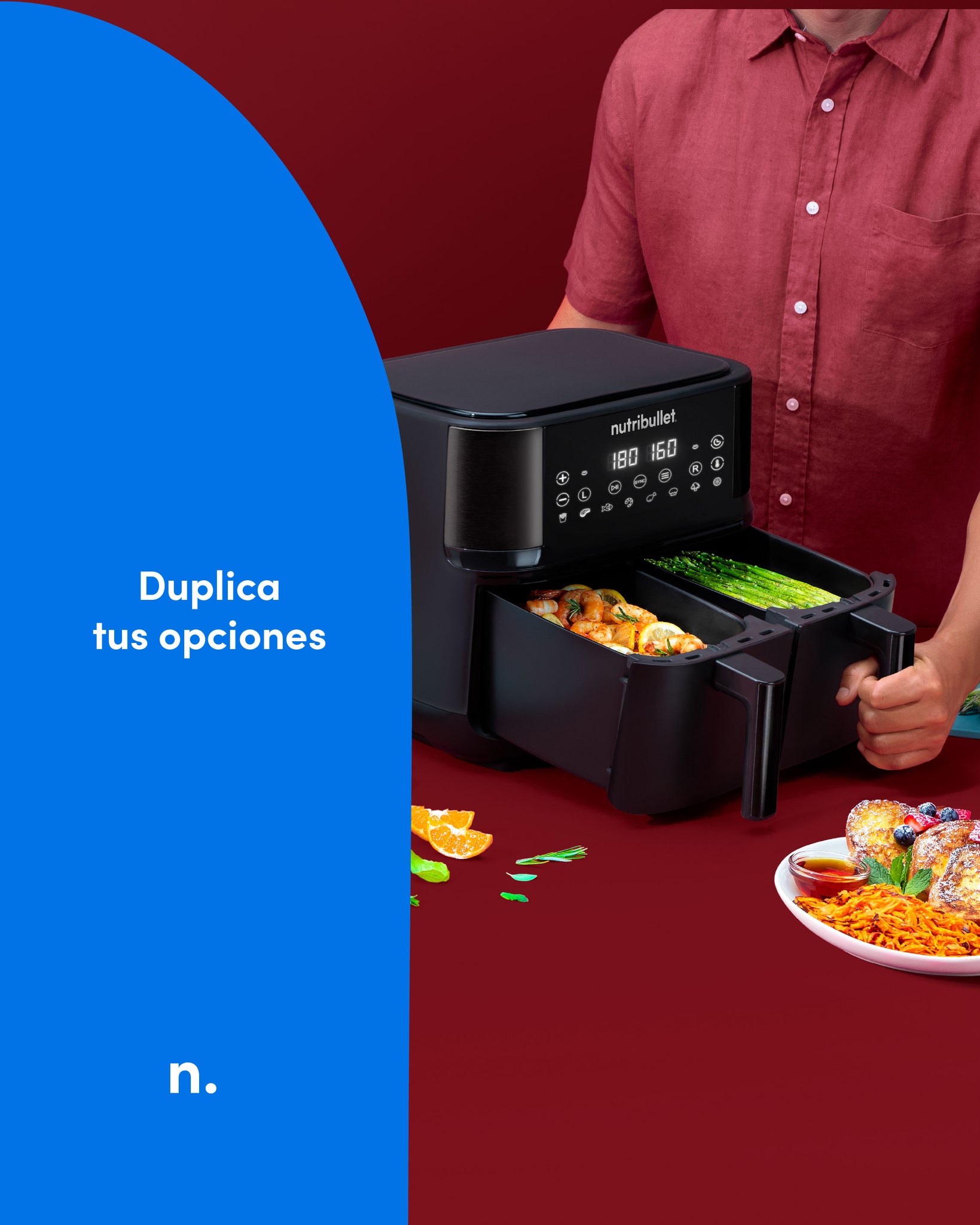 Freidora de Aire Digital Nutribullet Twin Drawer
